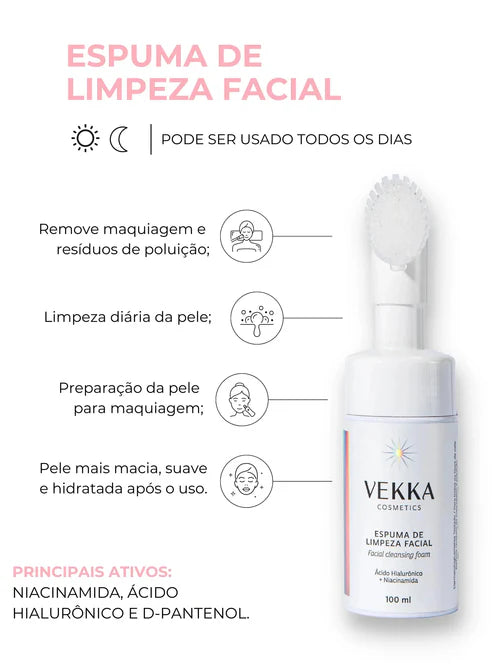 Espuma de Limpeza Facial 100ml - Vekka