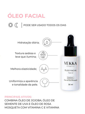 Óleo Facial de Rosa Mosqueta com Vit.C e Vit.E 30ml - Vekka