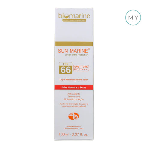 Protetor Solar Facial Antienvelhecimento Sun Marine FPS 66 100ml - Biomarine